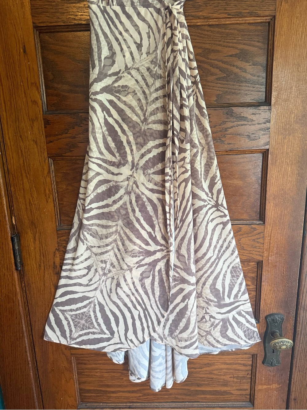 COSITA LINDA V Neck Wrap Maxi Dress Swimsuit Coverup Flutter Sleeves Resort M - Picture 4 of 8
